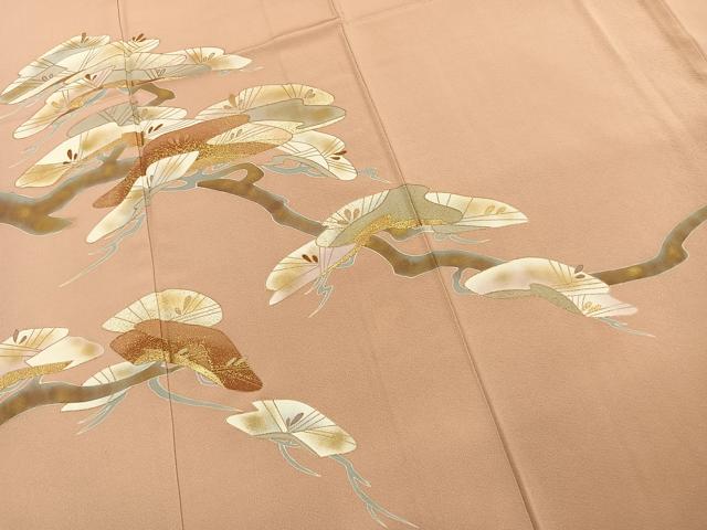 平和屋着物●豪華色留袖　枝松文　金彩　正絹　逸品　AABK1597fy