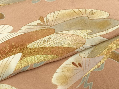 平和屋着物●豪華色留袖　枝松文　金彩　正絹　逸品　AABK1597fy
