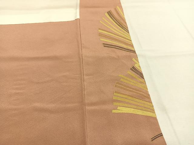 平和屋着物●豪華色留袖　駒刺繍　草花文　金彩　正絹　逸品　未使用　AABK1598fy