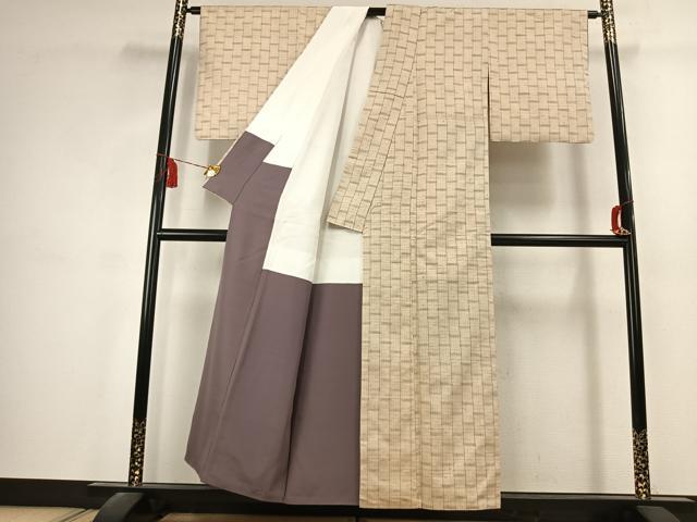平和屋着物●上質な紬　間道　正絹　逸品　AABK1600fy