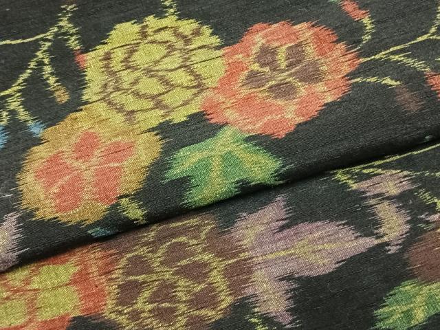 平和屋着物●上質な紬　草花文　伊勢丹扱い　正絹　逸品　未使用　AABK1603fy