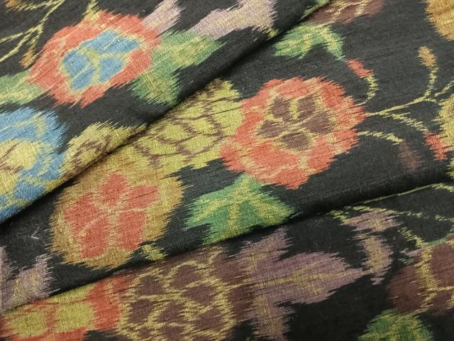 平和屋着物●上質な紬　草花文　伊勢丹扱い　正絹　逸品　未使用　AABK1603fy