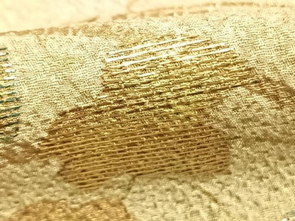 平和屋着物●訪問着　竹屋町刺繍　草葉文　暈し染め　金銀糸　金彩　正絹　逸品　AABK1608fy