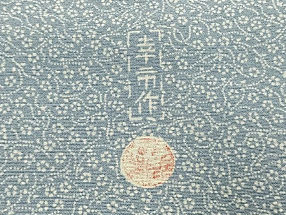 平和屋着物●加賀友禅の型染　板場友禅　坂口幸市　加賀小紋　江戸小紋　草花文　正絹　逸品　AABK1609fy
