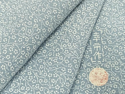 平和屋着物●加賀友禅の型染　板場友禅　坂口幸市　加賀小紋　江戸小紋　草花文　正絹　逸品　AABK1609fy
