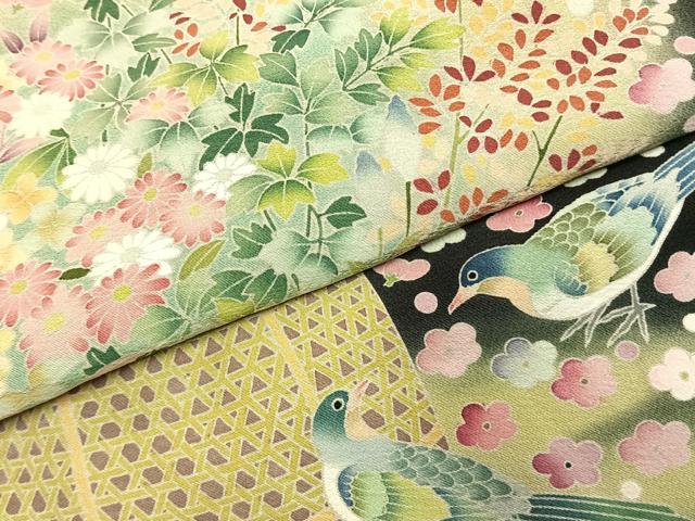 平和屋着物●豪華黒留袖　友禅　作家物　花鳥文　暈し染め　正絹　逸品　AABK1610fy