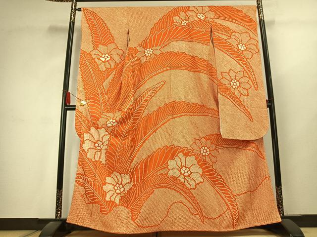 平和屋着物●豪華振袖　総絞り　草花文　正絹　逸品　AABK1611fy