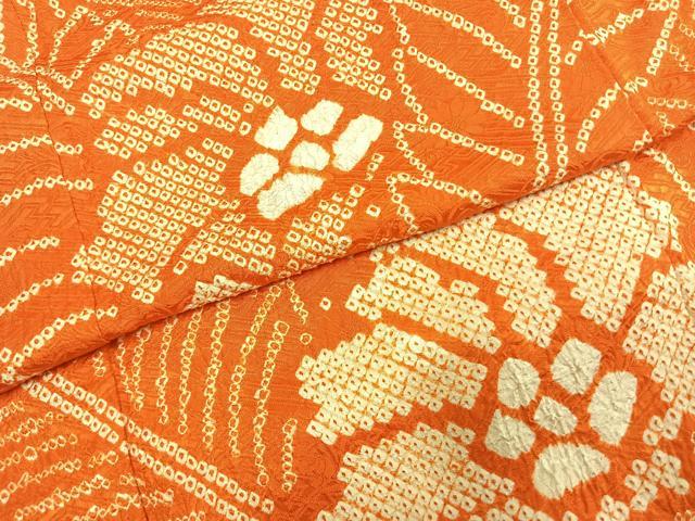 平和屋着物●豪華振袖　総絞り　草花文　正絹　逸品　AABK1611fy