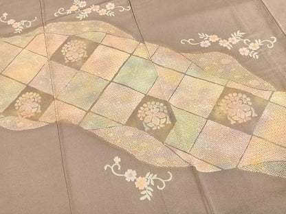 平和屋着物●訪問着　中国三大刺繍　汕頭刺繍　スワトウ刺繍　総刺繍　花唐草文　暈し染め　正絹　逸品　AABK1612fy