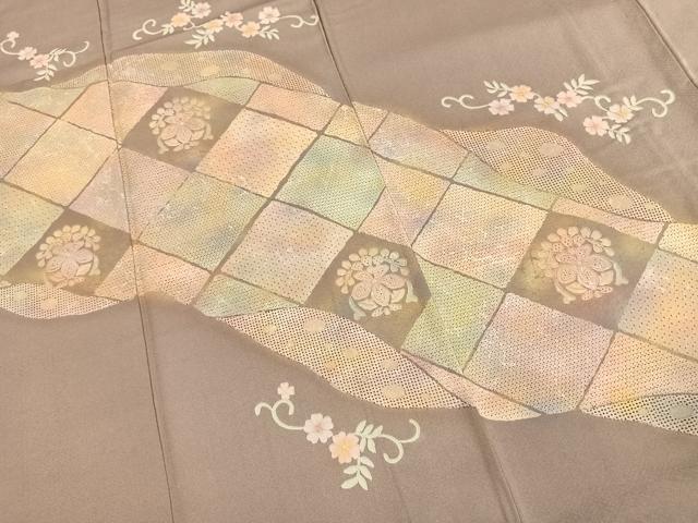 平和屋着物●訪問着　中国三大刺繍　汕頭刺繍　スワトウ刺繍　総刺繍　花唐草文　暈し染め　正絹　逸品　AABK1612fy