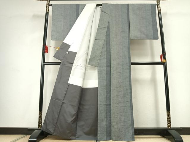 平和屋着物●上質な紬　西陣　間道　反端付き　正絹　逸品　AABK1614fy