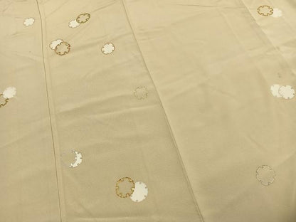 平和屋着物●訪問着　駒刺繍　雪輪重ね文　金彩　正絹　逸品　AABK1620fy