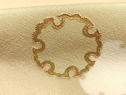 平和屋着物●訪問着　駒刺繍　雪輪重ね文　金彩　正絹　逸品　AABK1620fy