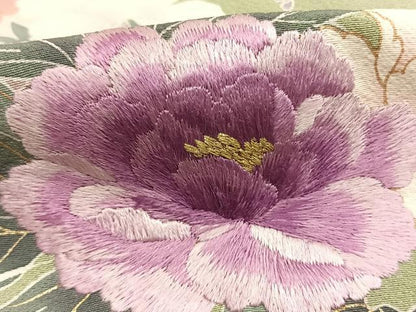 平和屋着物●西陣　京の名門　じゅらく謹製　帝王紫　訪問着　刺繍　風景花文　金糸　金彩　正絹　逸品　AABK1625fy