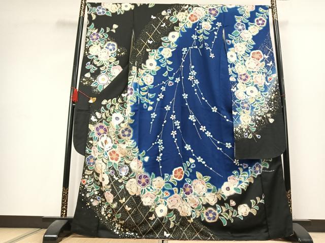 平和屋着物●豪華振袖　辻が花　暈し染め　金銀彩　正絹　逸品　AABK1630fy