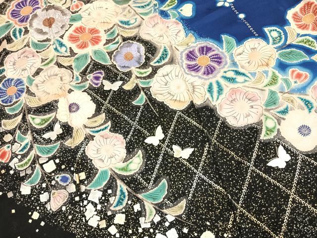 平和屋着物●豪華振袖　辻が花　暈し染め　金銀彩　正絹　逸品　AABK1630fy