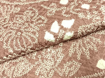 平和屋着物●訪問着　総絞り　草花文　正絹　逸品　未使用　AABK1631fy