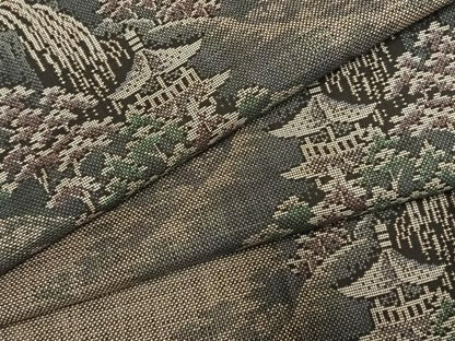 平和屋着物●本場大島紬　9マルキ　風景文　正絹　逸品　未使用　AABK1635fy