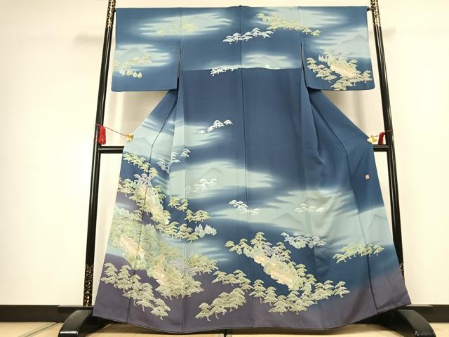 平和屋着物●訪問着　友禅　作家物　風景文　暈し染め　正絹　逸品　AABK1637fy