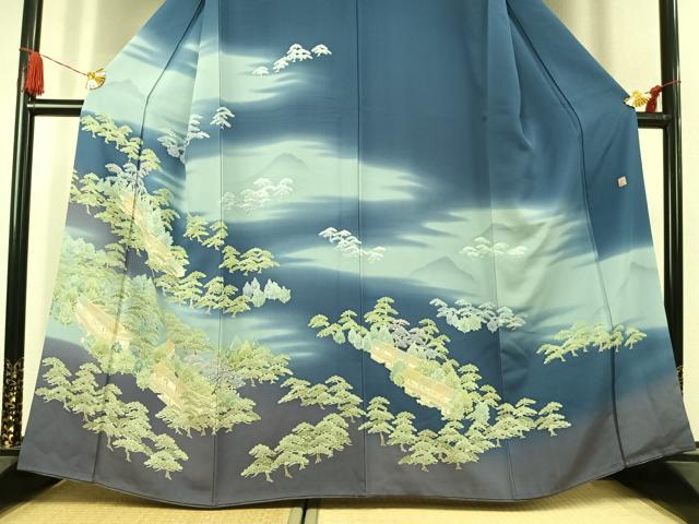 平和屋着物●訪問着　友禅　作家物　風景文　暈し染め　正絹　逸品　AABK1637fy