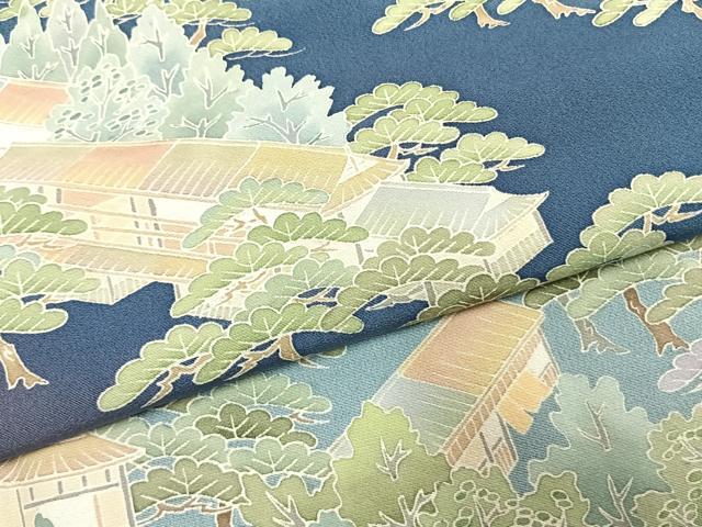平和屋着物●訪問着　友禅　作家物　風景文　暈し染め　正絹　逸品　AABK1637fy