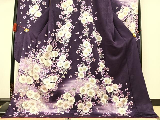 平和屋着物●豪華振袖　駒刺繍　花蝶文　暈し染め　金彩　正絹　逸品　AABK1639fy