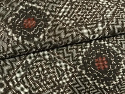 平和屋着物●本場大島紬　龍郷絣　正絹　逸品　AABK1643fy