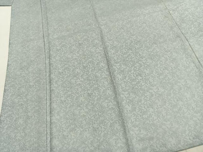 平和屋着物●紋屋井関　御寮織　お召　桐竹鳳凰地紋　薄雲鼠色　正絹　逸品　AABK1648fy