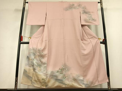 平和屋着物●訪問着　風景文　暈し染め　金彩　正絹　逸品　AABK1651fy