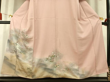 平和屋着物●訪問着　風景文　暈し染め　金彩　正絹　逸品　AABK1651fy