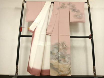 平和屋着物●訪問着　風景文　暈し染め　金彩　正絹　逸品　AABK1651fy