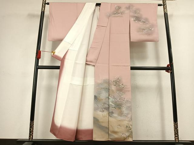 平和屋着物●訪問着　風景文　暈し染め　金彩　正絹　逸品　AABK1651fy