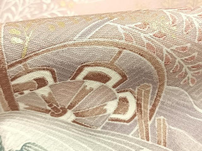 平和屋着物●訪問着　風景文　暈し染め　金彩　正絹　逸品　AABK1651fy