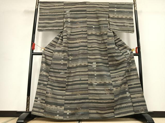 平和屋着物●上質な紬　百柄　正絹　逸品　AABK1655fy