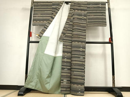 平和屋着物●上質な紬　百柄　正絹　逸品　AABK1655fy