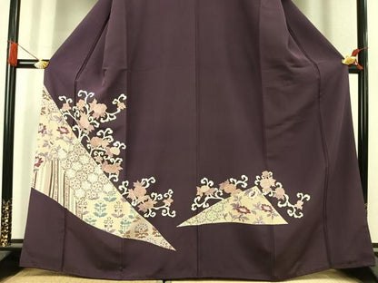 平和屋着物●豪華色留袖　花唐草文　正絹　逸品　AABK1658fy