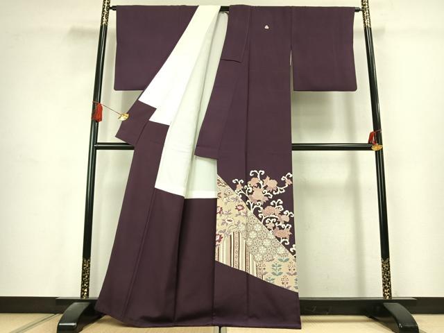 平和屋着物●豪華色留袖　花唐草文　正絹　逸品　AABK1658fy