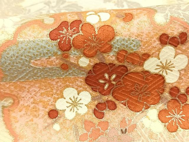平和屋着物●訪問着　雪輪花文　暈し染め　金銀彩　正絹　逸品　AABK1663fy