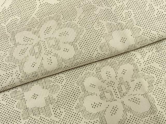 平和屋着物●本場大島紬　白大島　7マルキ　花唐草文　正絹　逸品　AABK1665fy