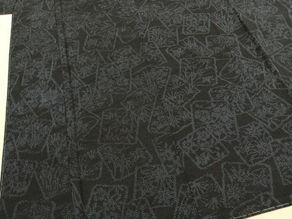 平和屋着物●結城紬　色紙重ね花文　正絹　逸品　未使用　AABK1667fy