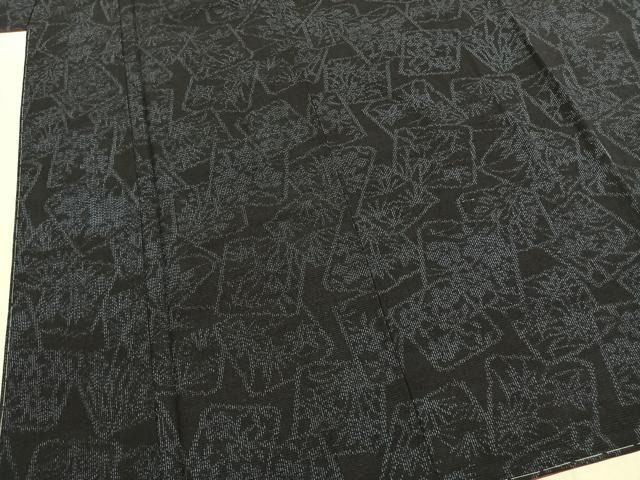 平和屋着物●結城紬　色紙重ね花文　正絹　逸品　未使用　AABK1667fy