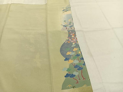 平和屋着物●訪問着　友禅　作家物　松竹梅　飛鳥文　暈し染め　正絹　逸品　AABK1668fy