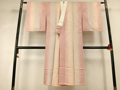平和屋着物●長襦袢　無双仕立て　草花地紋　暈し染め　正絹　逸品　未使用　AABK1671fy