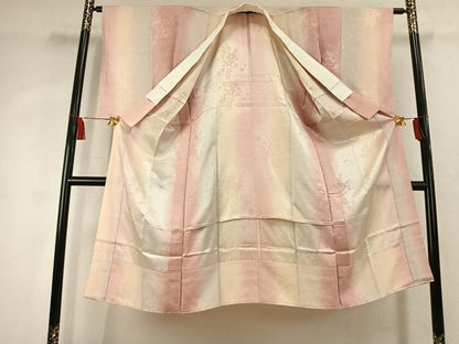 平和屋着物●長襦袢　無双仕立て　草花地紋　暈し染め　正絹　逸品　未使用　AABK1671fy