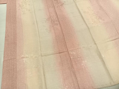 平和屋着物●長襦袢　無双仕立て　草花地紋　暈し染め　正絹　逸品　未使用　AABK1671fy