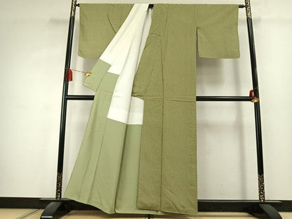 平和屋着物●上質な小紋　縞　正絹　逸品　AABK1673fy