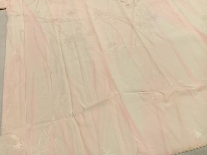 平和屋着物●振袖用長襦袢　袷　草花地紋　暈し染め　半衿刺繍　正絹　逸品　AABK1674fy