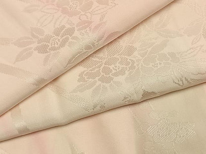平和屋着物●振袖用長襦袢　袷　草花地紋　暈し染め　半衿刺繍　正絹　逸品　AABK1674fy