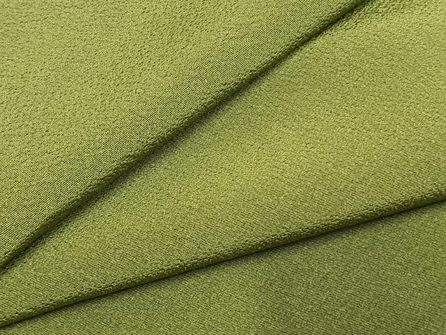 平和屋着物●豪華振袖　色無地　草色　正絹　逸品　AABK1677fy