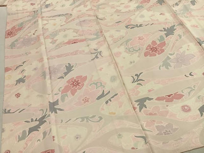 平和屋着物●上質な小紋　草花文　正絹　逸品　AABK1680fy